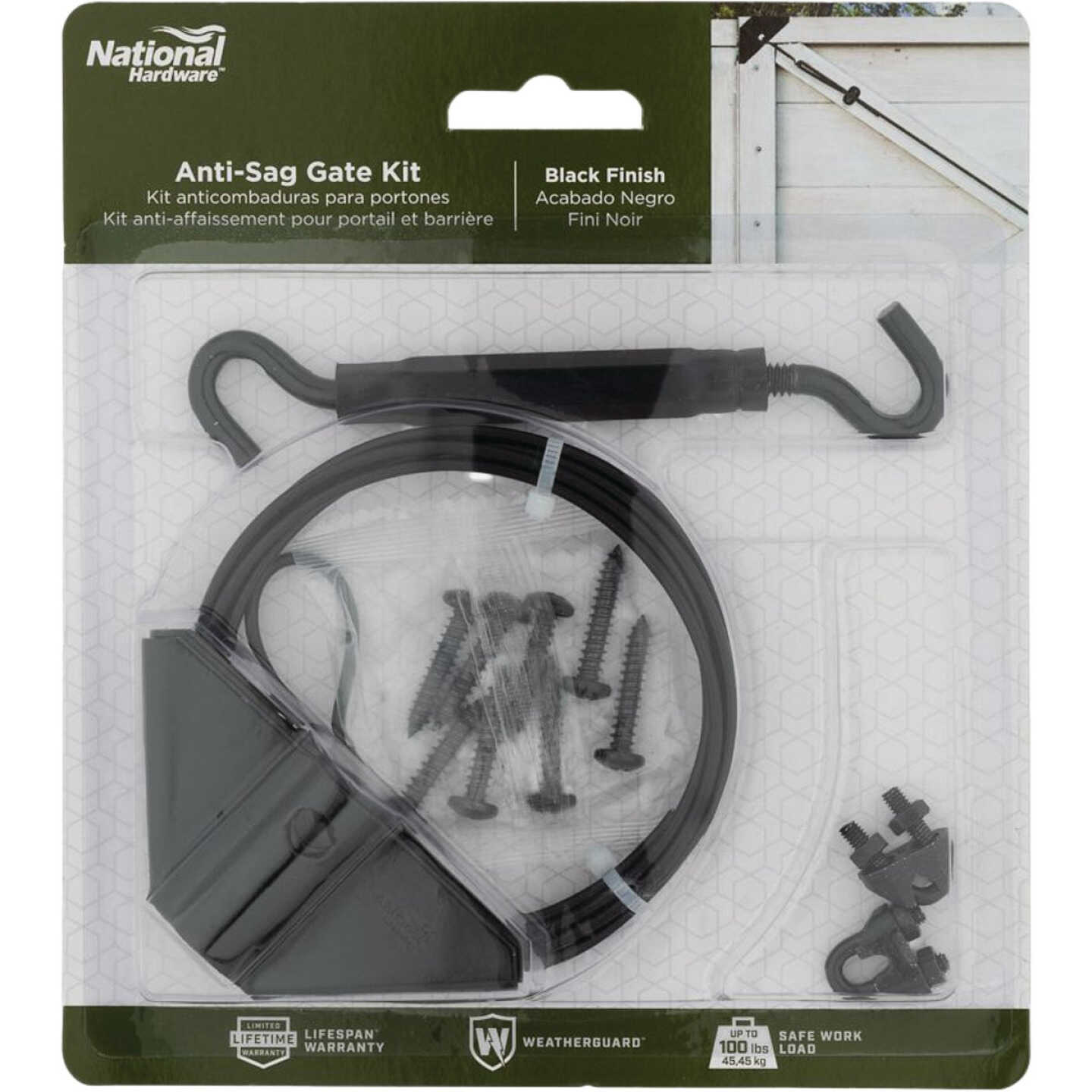 National Hardware Black Anti-Sag Gate Kit Image 3