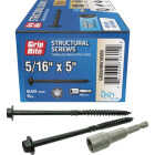 Grip-Rite PrimeGuard Plus 5/16 In. x 5 In. Hex Washer Head Structural Screw (50-Count) Image 1