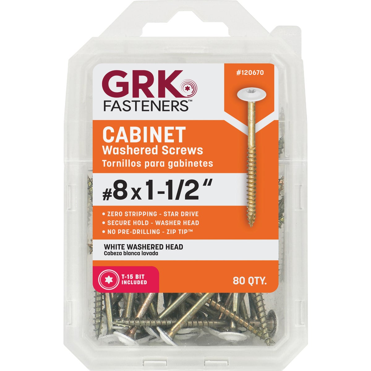 GRK #8 x 1-1/2 In. Star Drive White Cabinet Screw (80-Count) Image 4