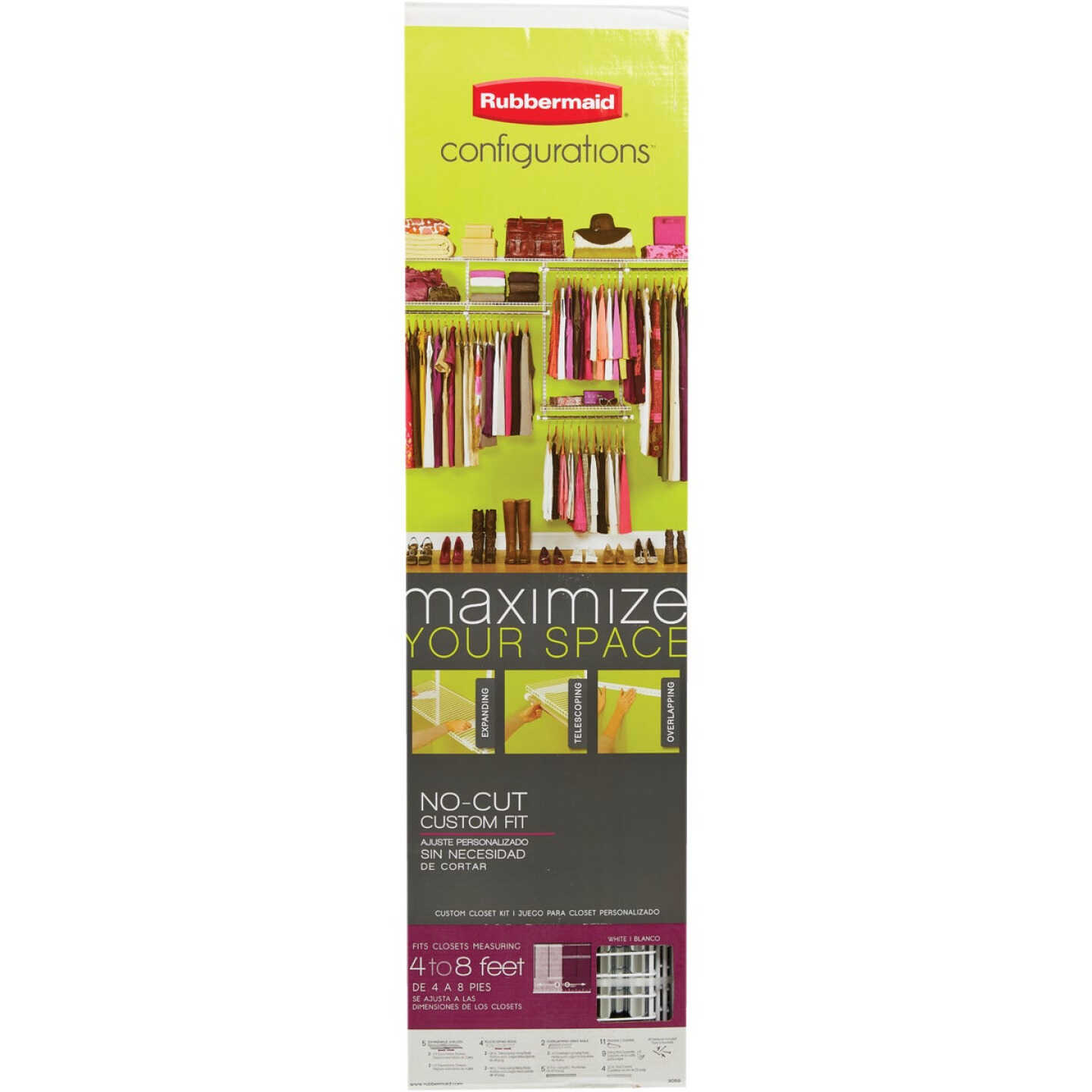 Rubbermaid Configurations 4 Ft. to 8 Ft. No-Cut Adjustable Closet Kit Image 3