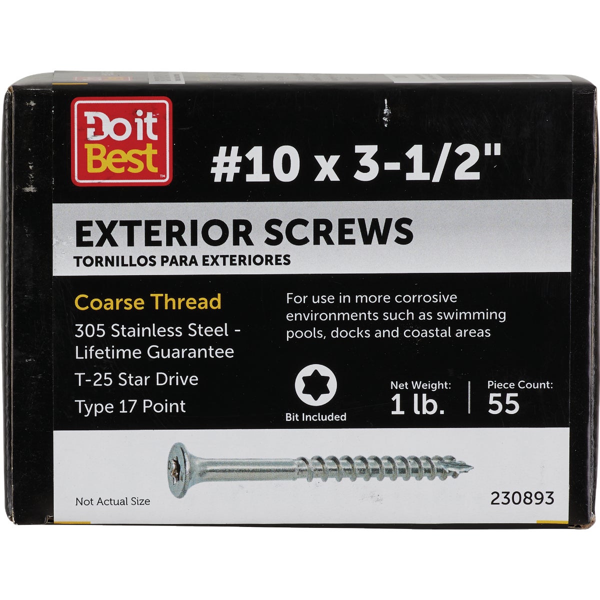 Grip-Rite PrimeGuard Max 3-1/2 In. T25 Star Drive Trim Head Stainless Steel Deck Screw (1 Lb.)