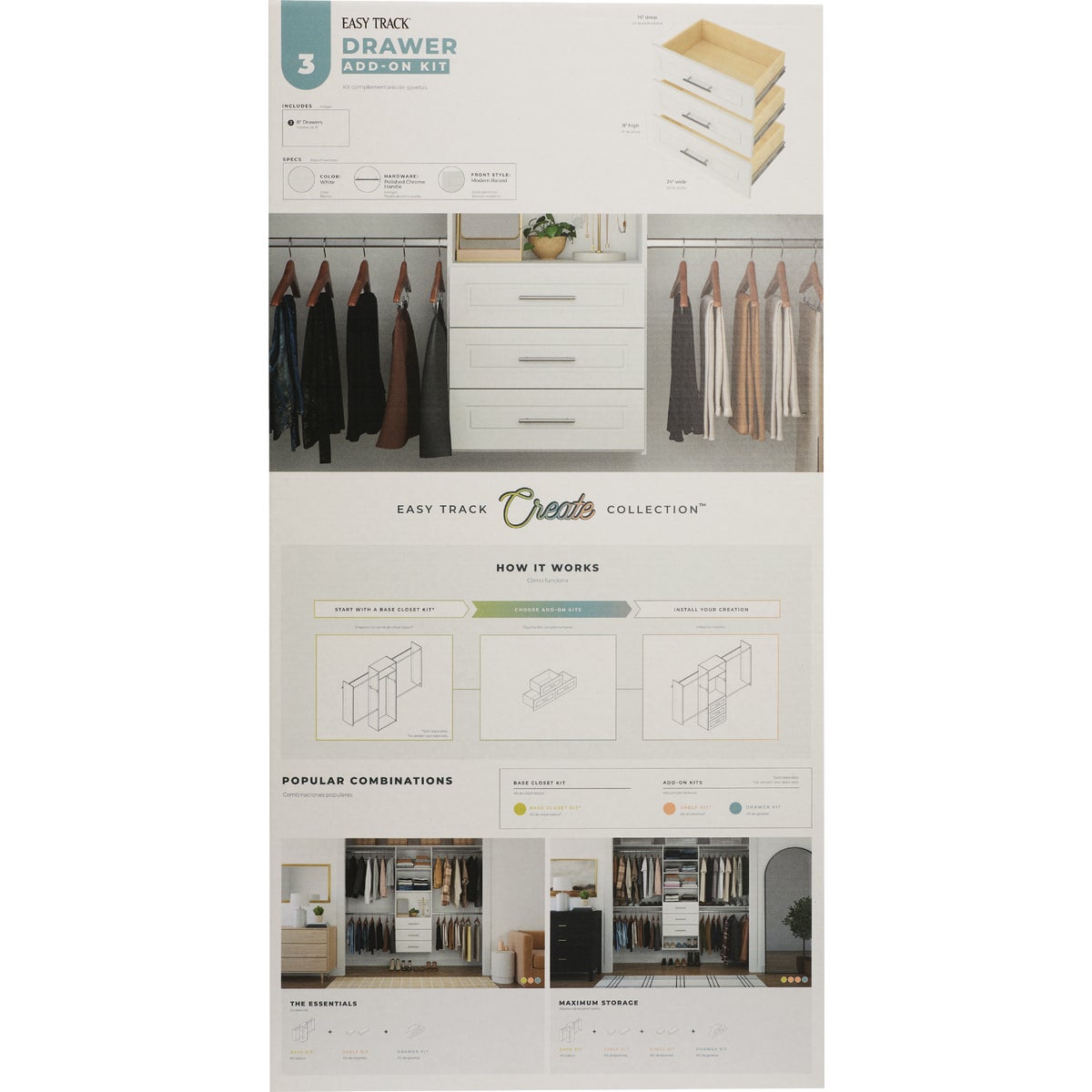 Easy Track Create Collection Wood Laminate 8 In. Drawer Kit (3-Pack) Image 4