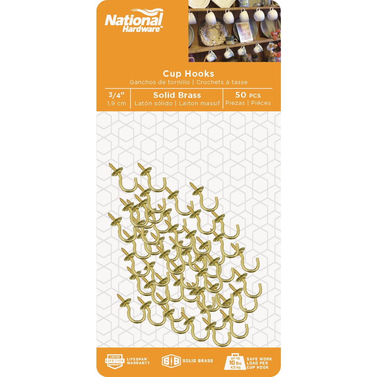 National Hardware 3/4 In. Screw in Cup Hook (50 Count) Image 2
