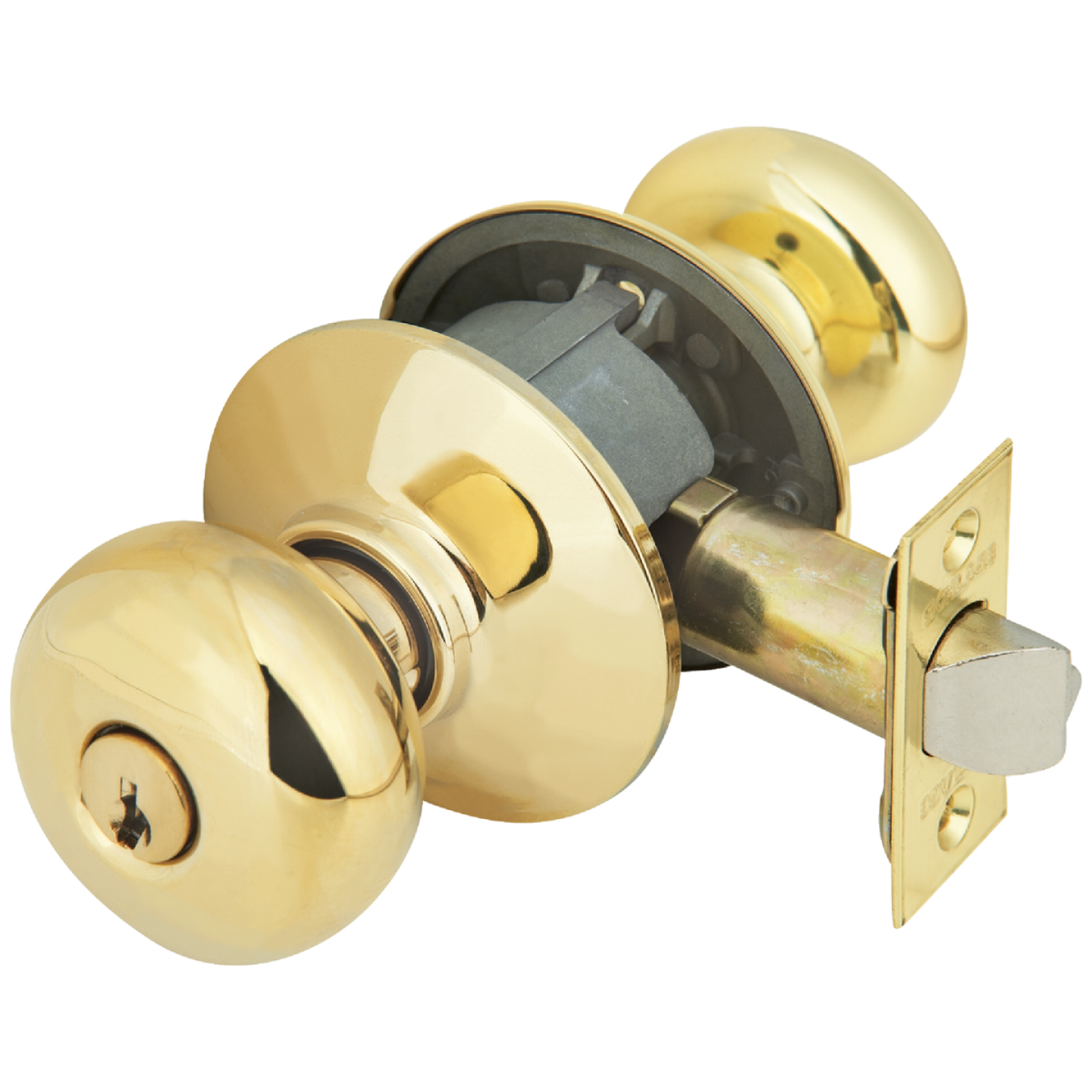 Schlage Plymouth Ultima Bright Brass Entry Door Knob Image 1