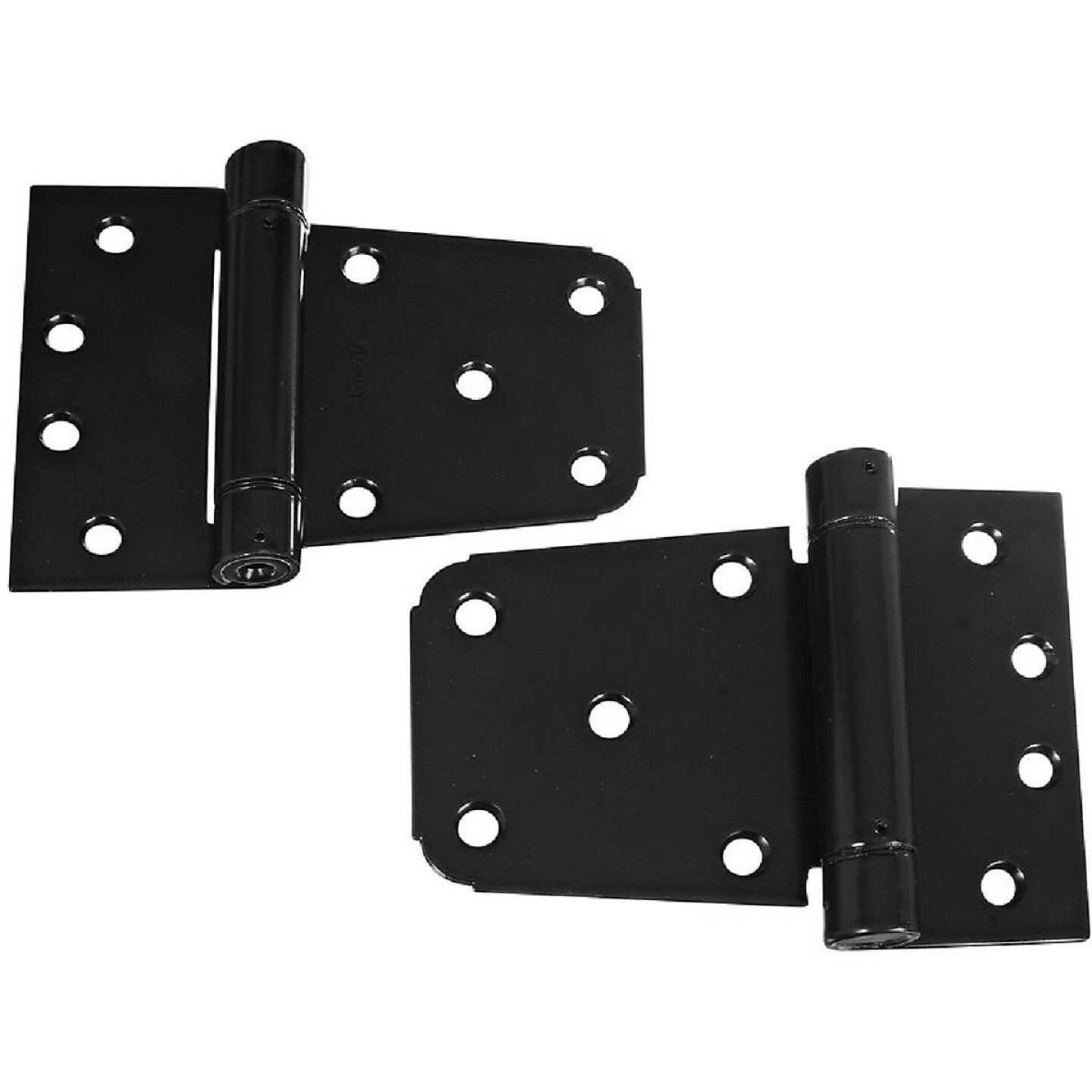 National Hardware 3-1/2 In. Black Heavy-Duty Gate Hinge Set (2 Count) Image 1