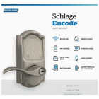 Schlage Encode Smart WiFi Satin Nickel Accent Lever with Camelot Trim Image 3