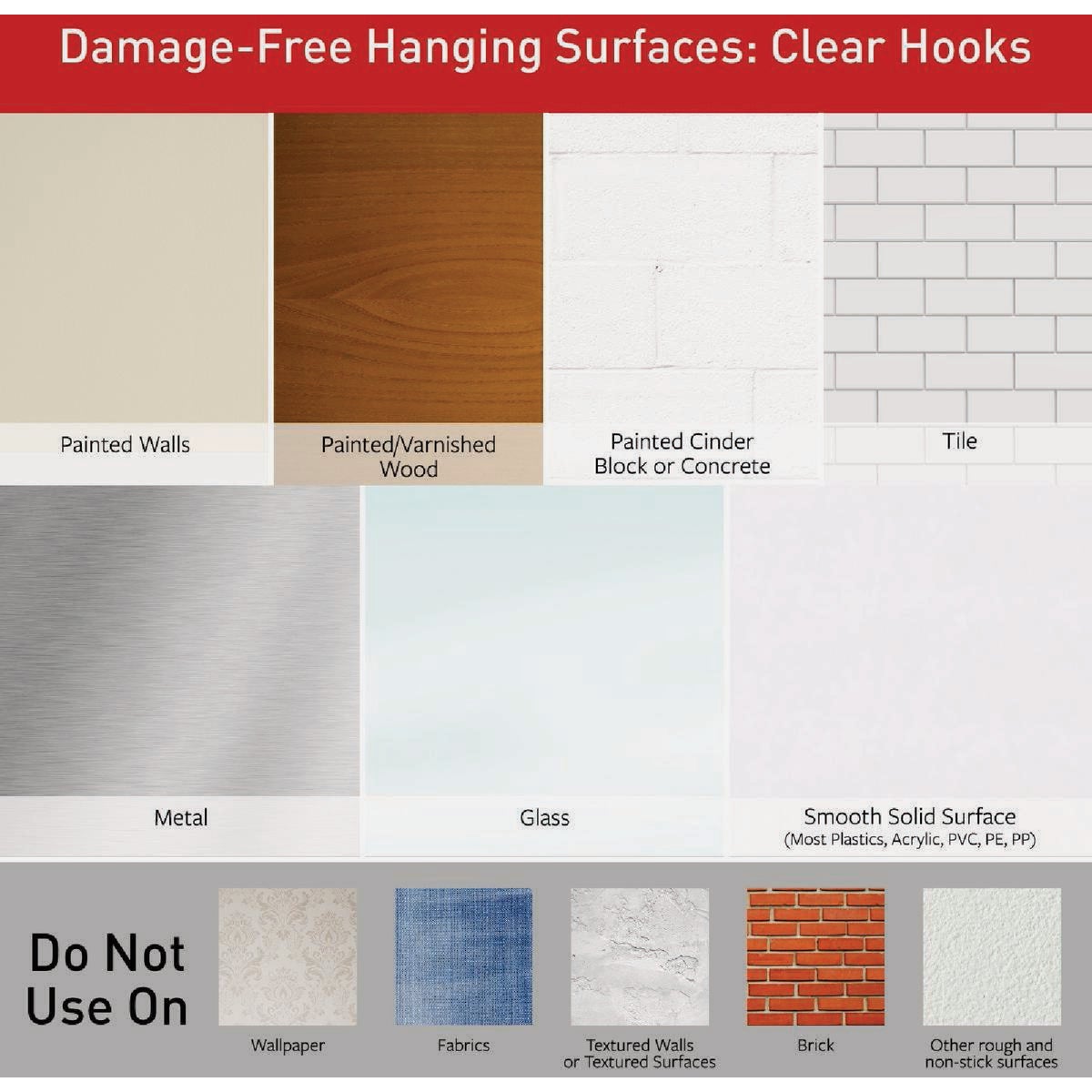Command Medium Wire Hook Value Pack, Clear, 6 Hooks, 8 Strips Image 2