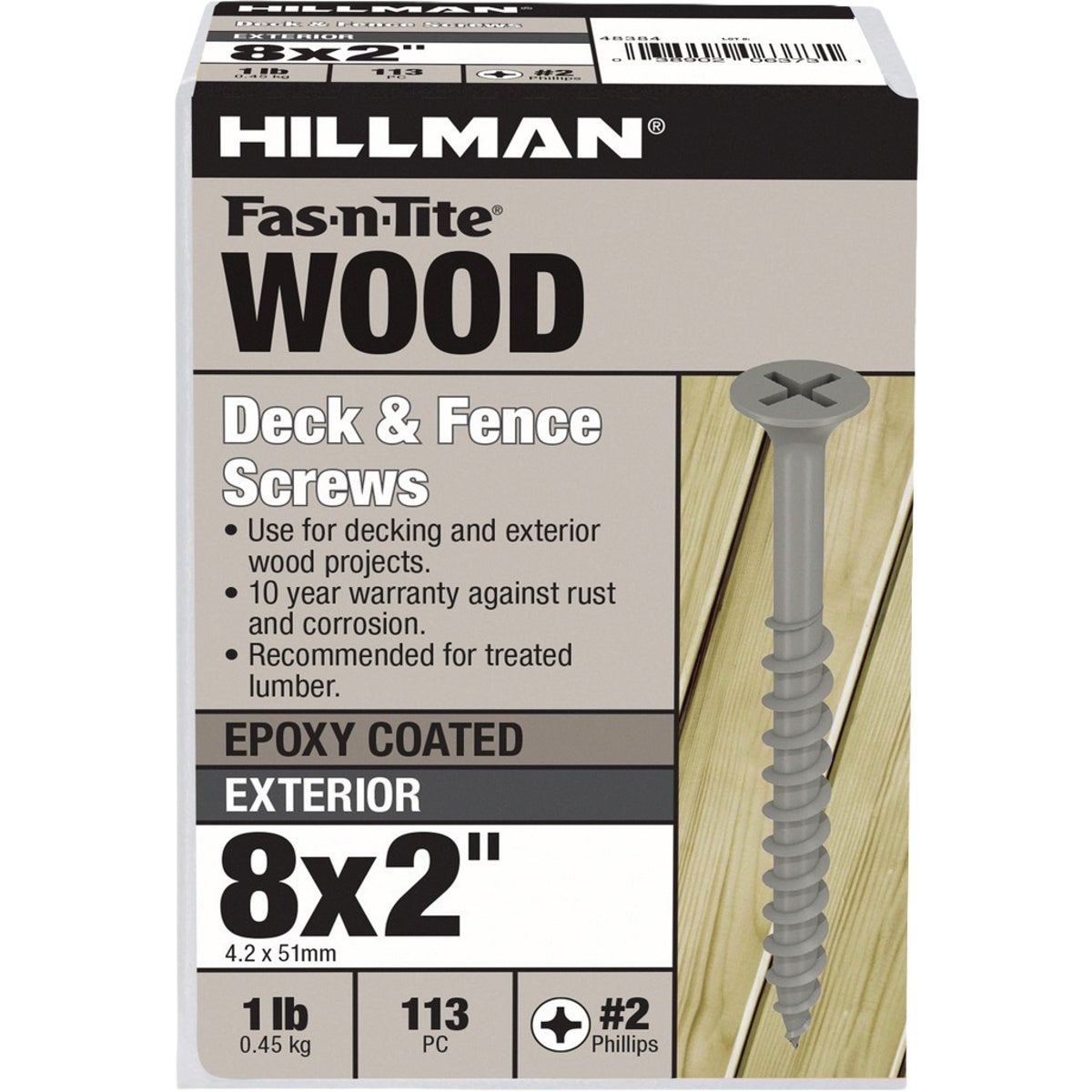Hillman Fas-N-Tite #8 x 2 In. Exterior Coated Wood Screw (113-Count) Image 1