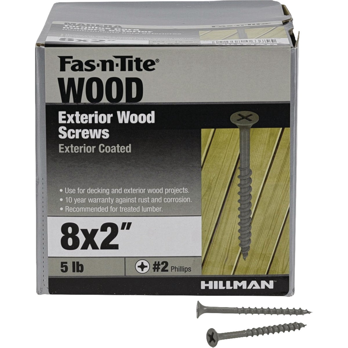 Hillman Fas-N-Tite #8 x 2 In. Exterior Coated Wood Screw (568-Count)