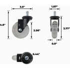 Shepherd Hardware 3 In. Clear Rollerblade Stem Caster (5-Pack) Image 2