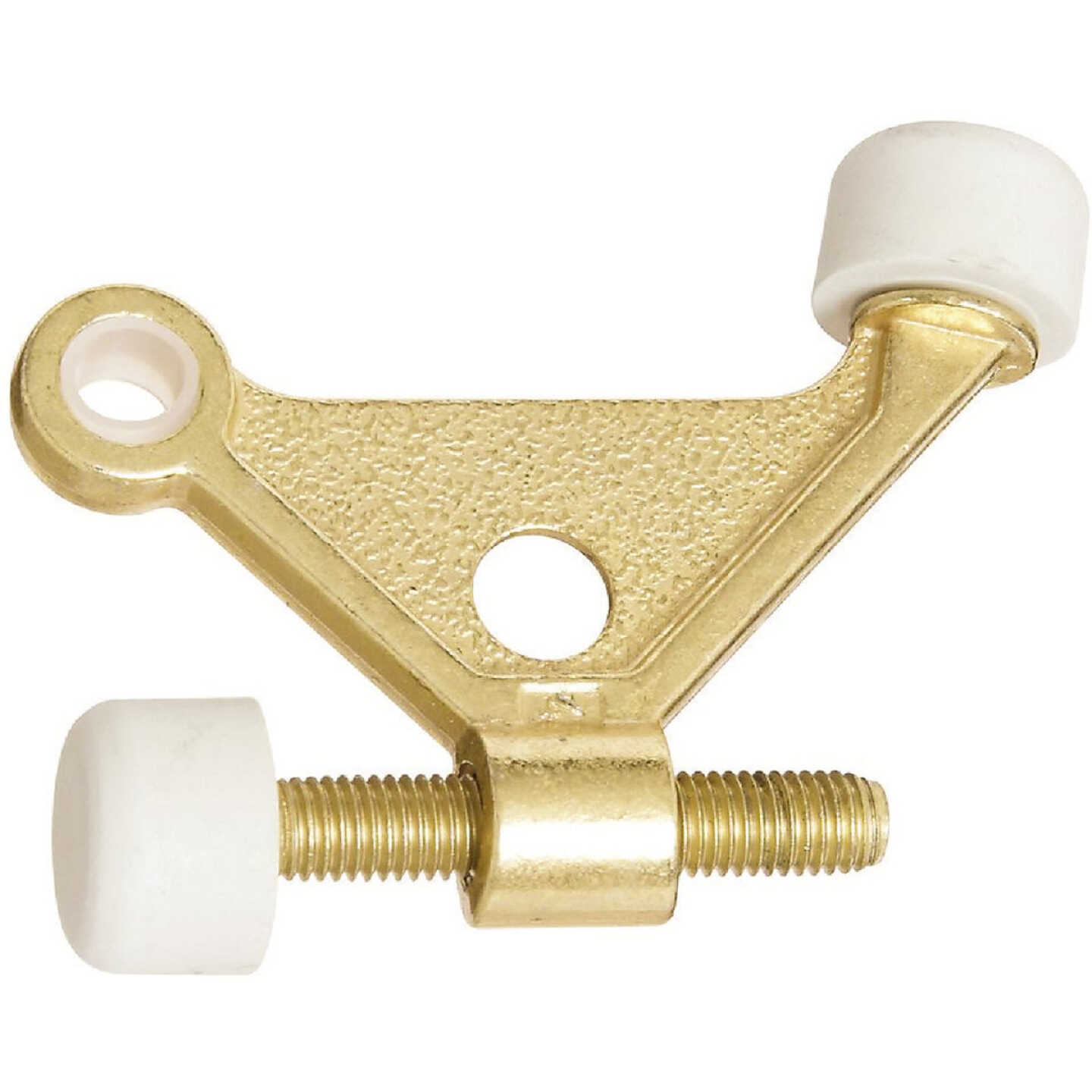 National Hardware Bright Brass Zinc Hinge Pin Door Stop Image 1