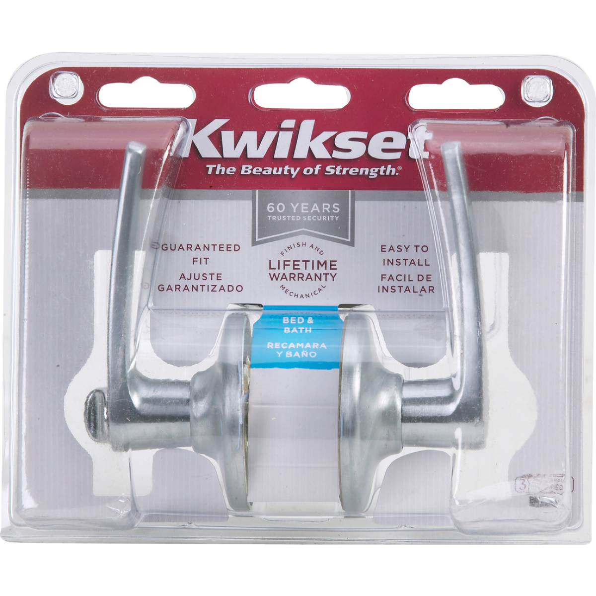 Kwikset Satin Chrome Delta Privacy Door Lever  Image 2
