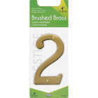 Hy-Ko 4 In. Brushed Brass Number 2 Image 2