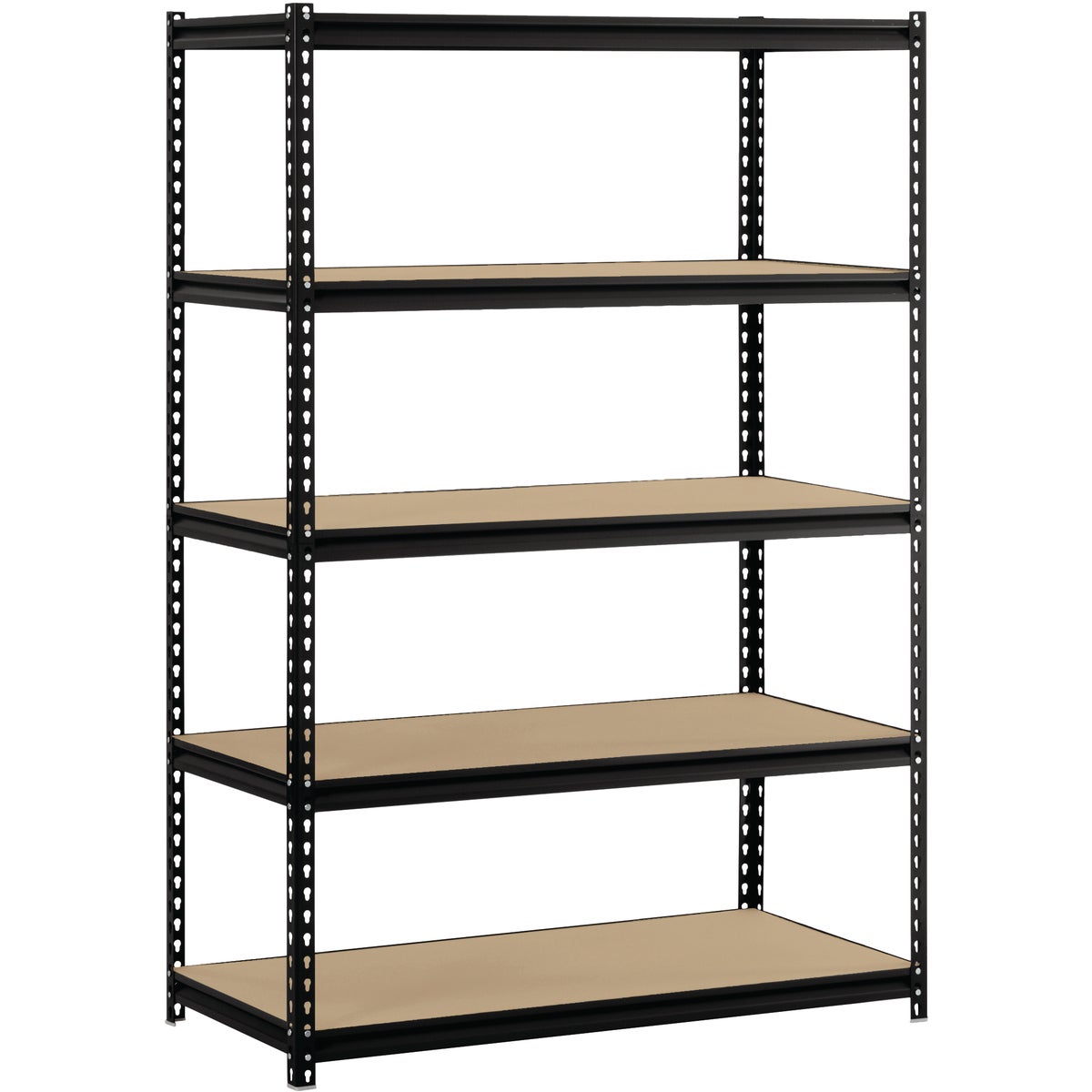 Muscle Rack 48 In. x 24 In. x 72 In. 5-Tier Black Shelving Unit