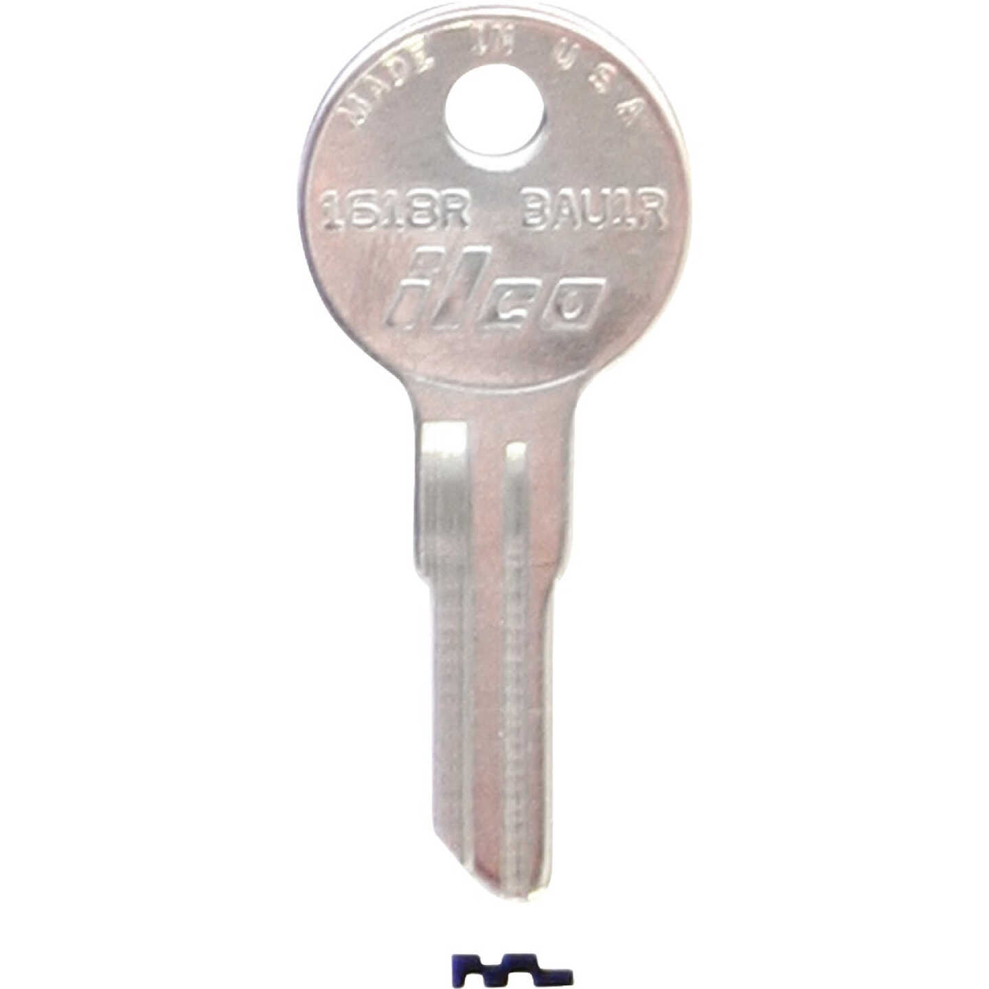 ILCO Bauer Nickel Plated File Cabinet Key BAU1R / 1618R (10-Pack) Image 1