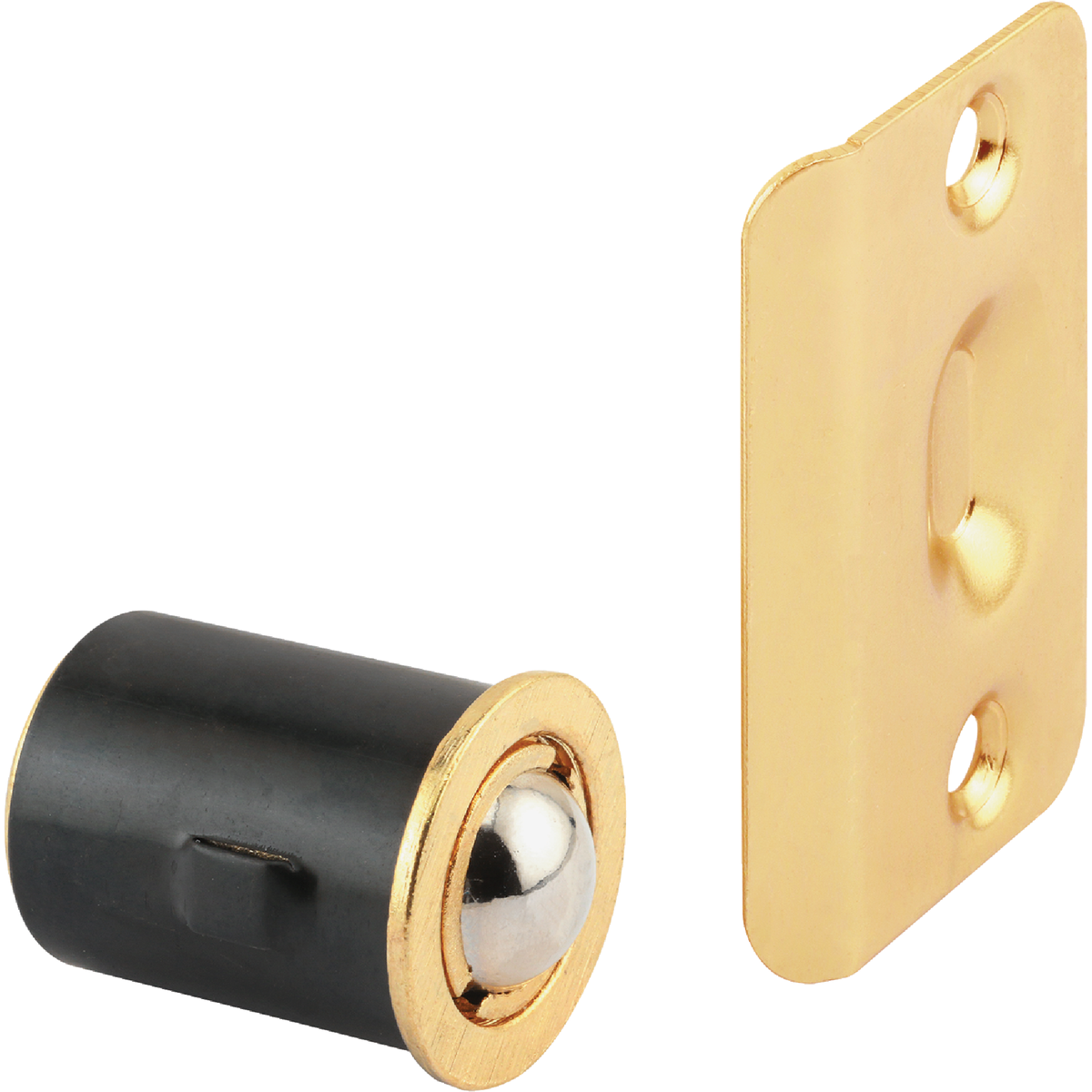 Prime-Line 3/4 In. x 1-3/16 In. Brass Drive-In Ball Bullet Catch & Strike Image 1