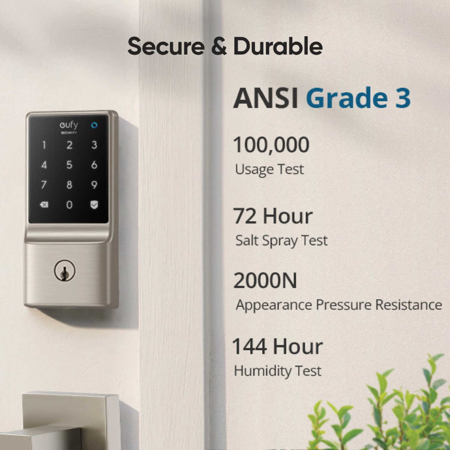 eufy Smart Lock C210 Satin Nickel 5-In-1 Keyless Entry Door Lock Image 5