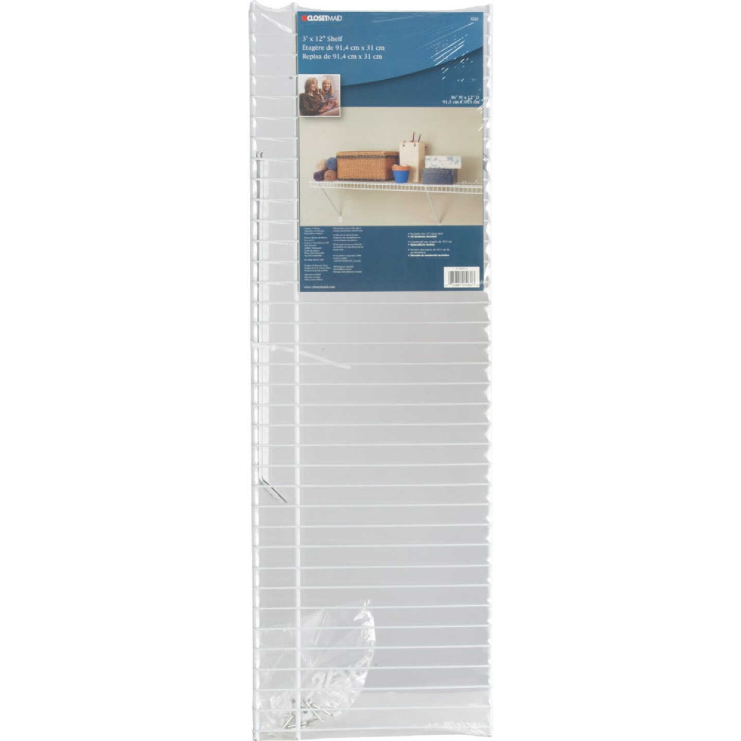 ClosetMaid 3 Ft. W. x 12 In. D Ventilated Shelf Kit, White Image 1