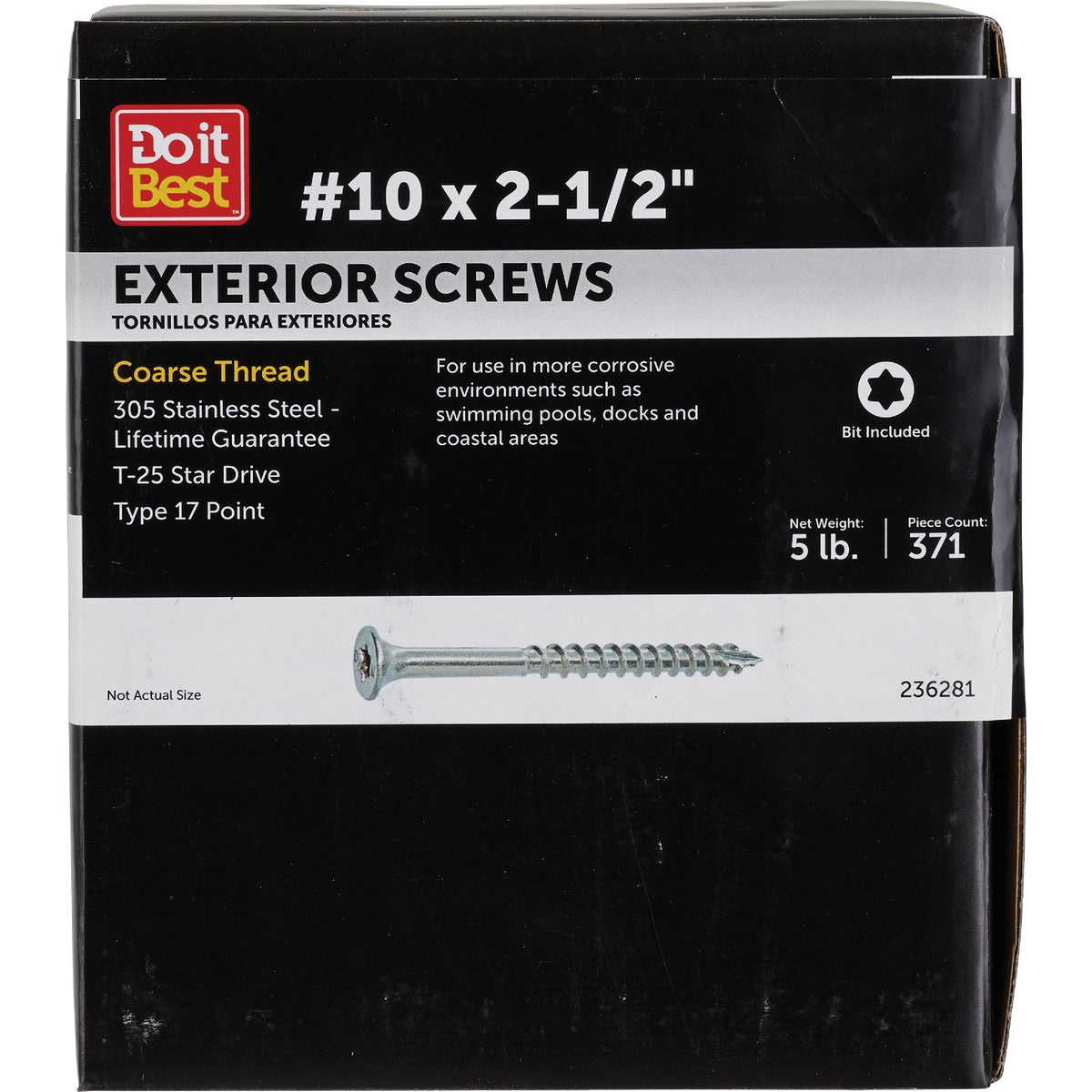 Grip-Rite PrimeGuard Max 2-1/2 In. T25 Star Drive Trim Head Stainless Steel Deck Screw (5 Lb.)