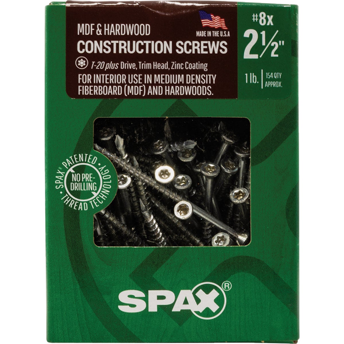 SPAX #8 x 2-1/2 In. T20 Plus Trim Head Zinc (Interior) MDF Cabinet Screw (154-Count) Image 4