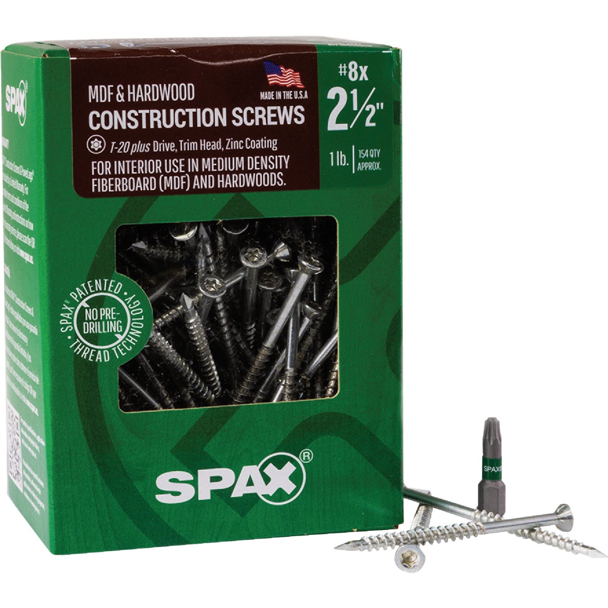 SPAX #8 x 2-1/2 In. T20 Plus Trim Head Zinc (Interior) MDF Cabinet Screw (154-Count) Image 6