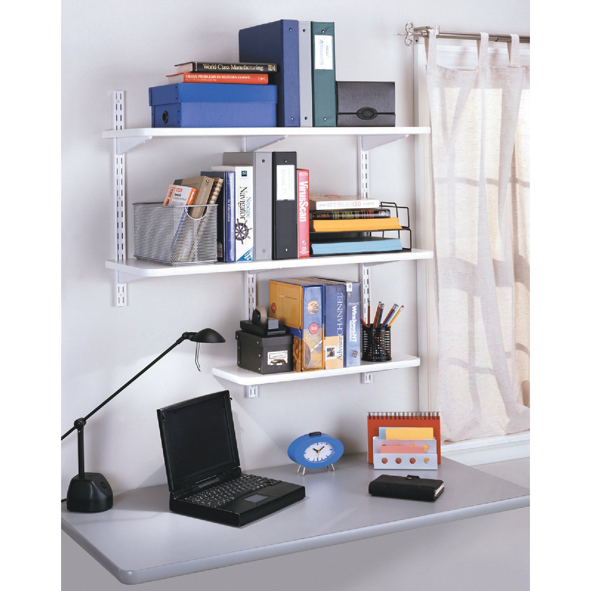 Knape & Vogt 182 Series 7 In. White Steel Heavy-Duty Double-Slot Shelf Bracket Image 2