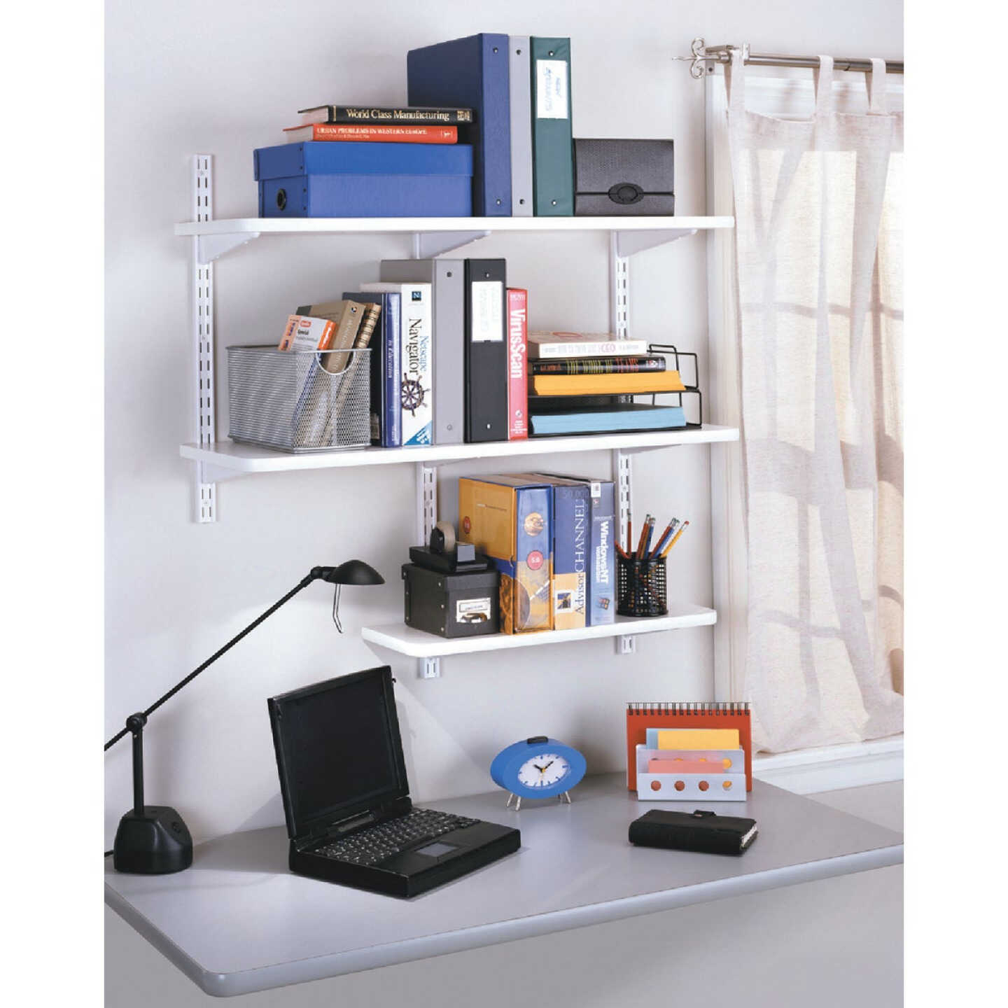 Knape & Vogt 182 Series 7 In. White Steel Heavy-Duty Double-Slot Shelf Bracket Image 2