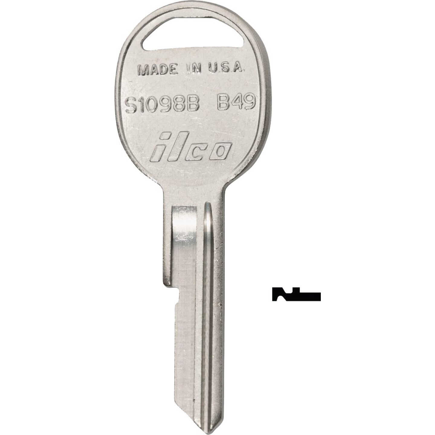 ILCO GM Nickel Plated Automotive Key, B49 / S1098B (10-Pack) Image 1