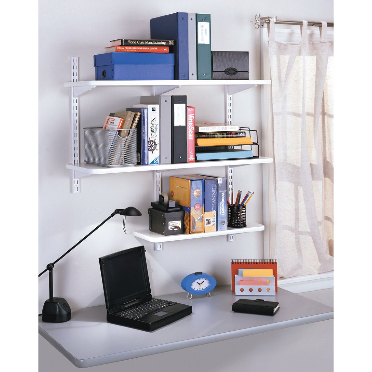 Knape & Vogt 182 Series 14-1/2 In. White Steel Heavy-Duty Double-Slot Shelf Bracket Image 2