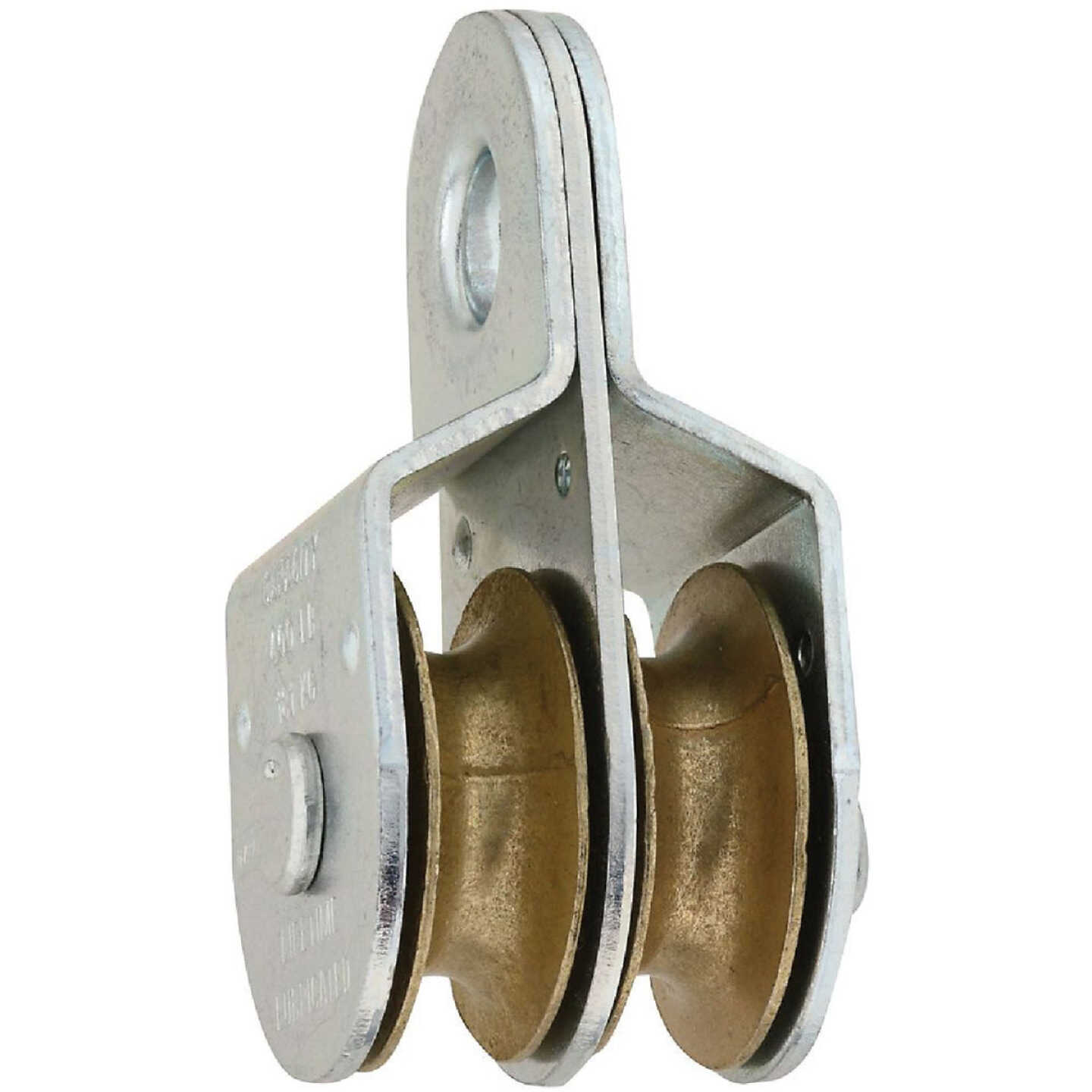 National Hardware 1-1/2 In. O.D. Double Fixed Eye Steel Rope Pulley Image 1