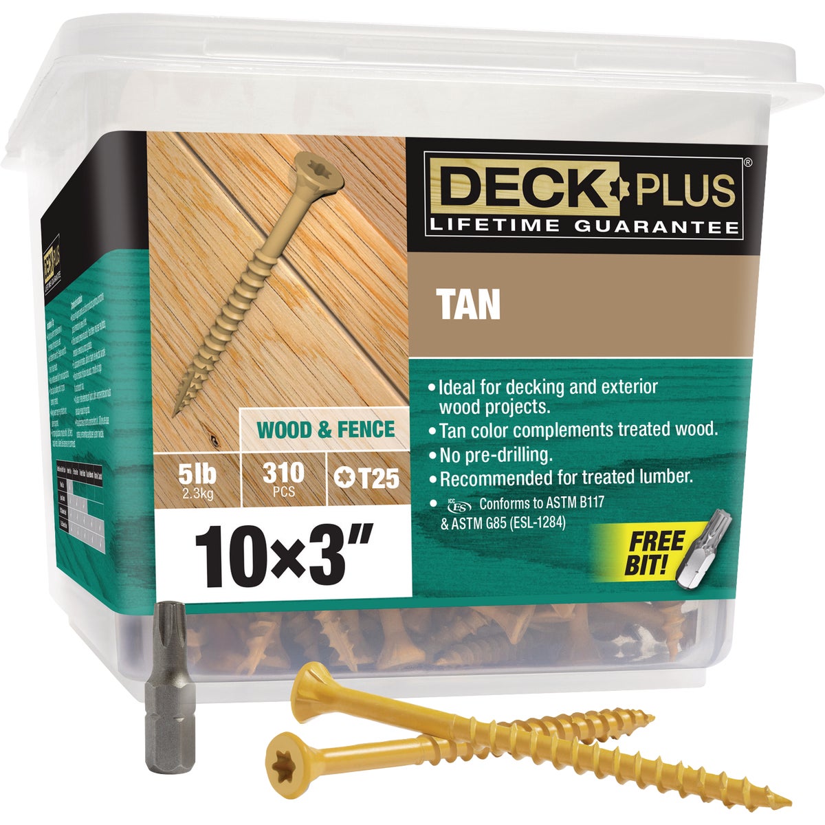 Hillman Deck Plus #10 x 3 In. Tan Deck Screw (310-Count) Image 1