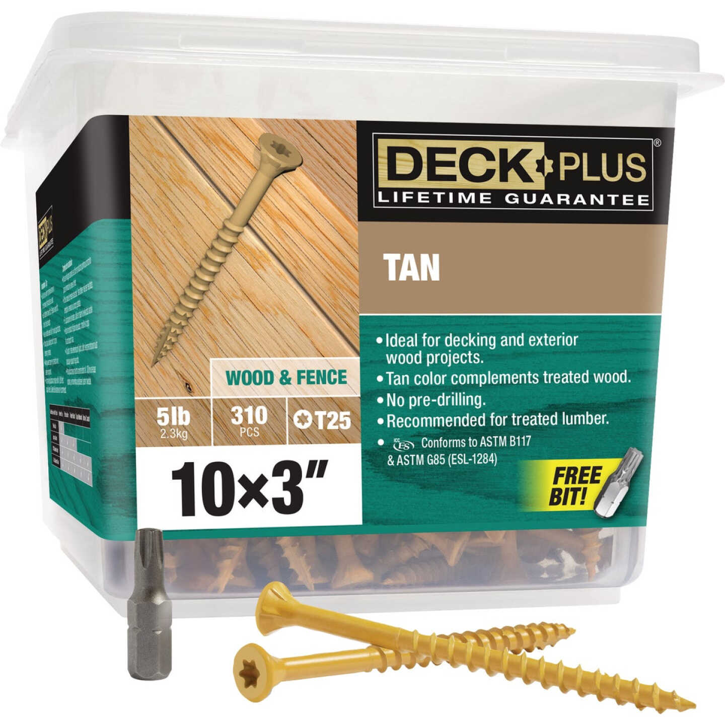 Hillman Deck Plus #10 x 3 In. Tan Deck Screw (310-Count) Image 1