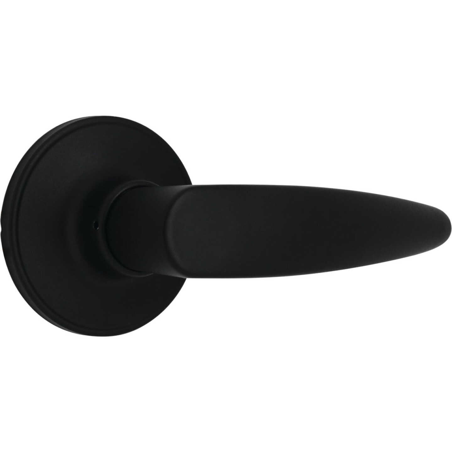Steel Pro Matte Black Straight Passage Door Lever Image 1