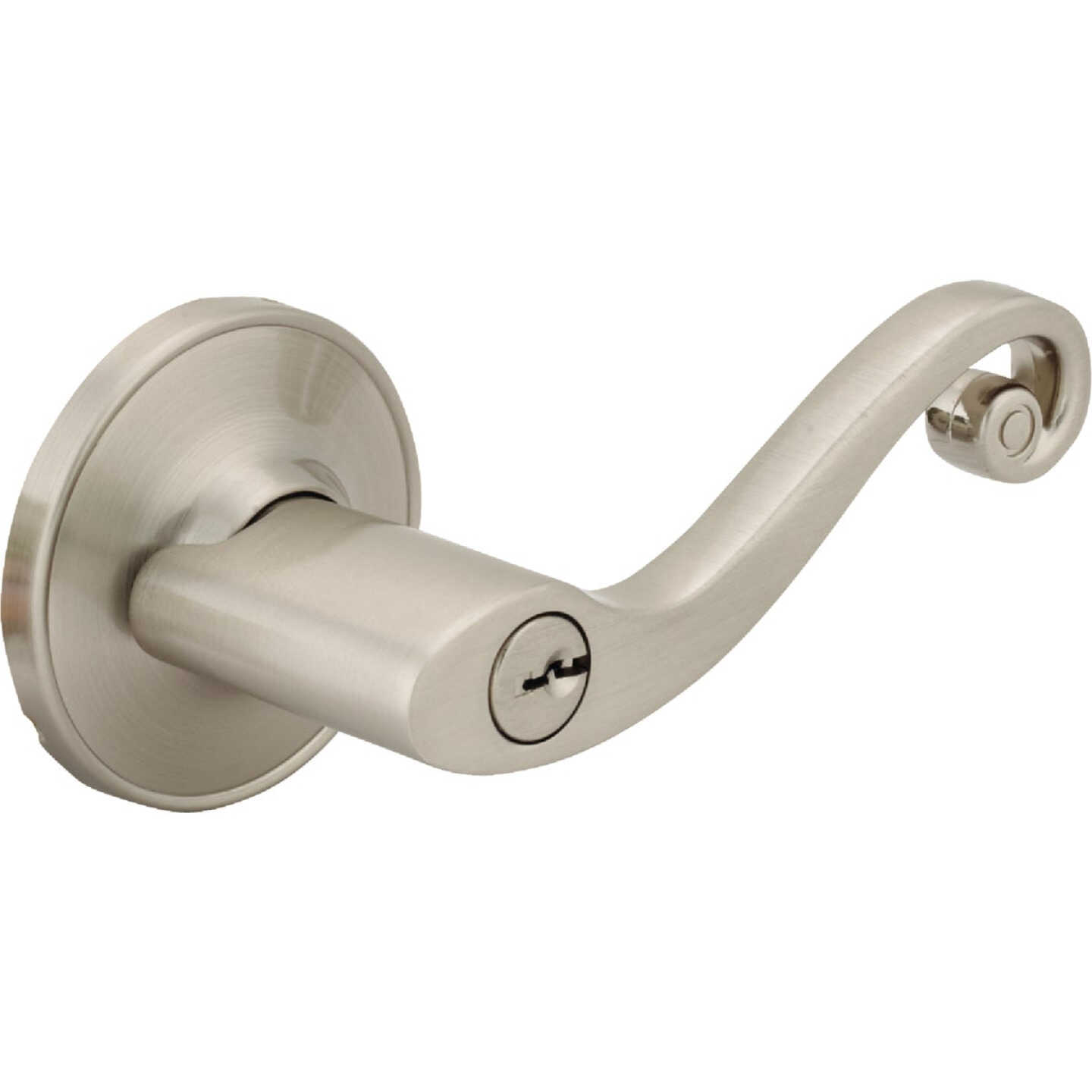 Steel Pro Brushed Nickel Scroll Entry Door Lever Image 1