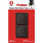 Super Sliders 2 In. Brown Square Furniture Leg Cup (4-Pack) Image 1