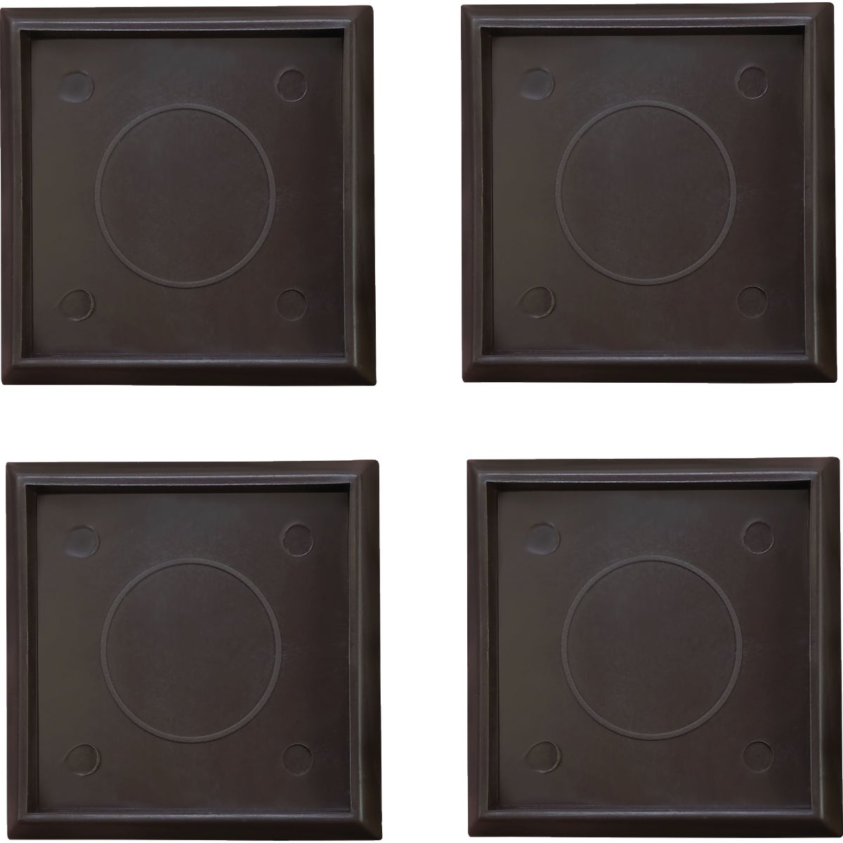 Super Sliders 2 In. Brown Square Furniture Leg Cup (4-Pack) Image 2