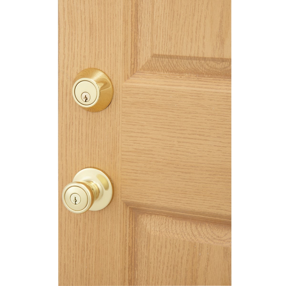 Steel Pro Polished Brass Deadbolt and Door Knob Combo Image 2