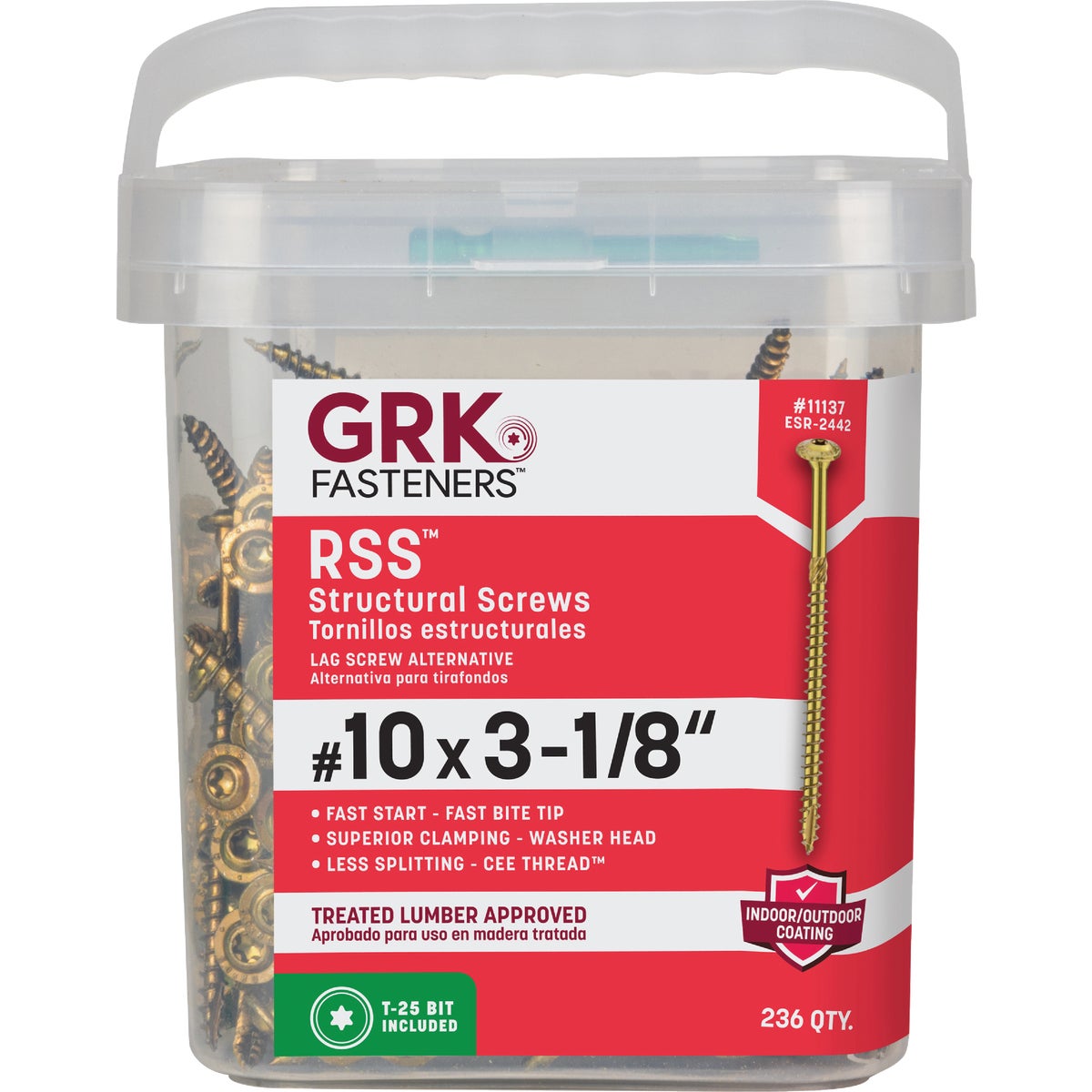 GRK RSS Rugged #10 x 3-1/8 In. Star Drive Washer-Head Structure Screw (236-Count) Image 5