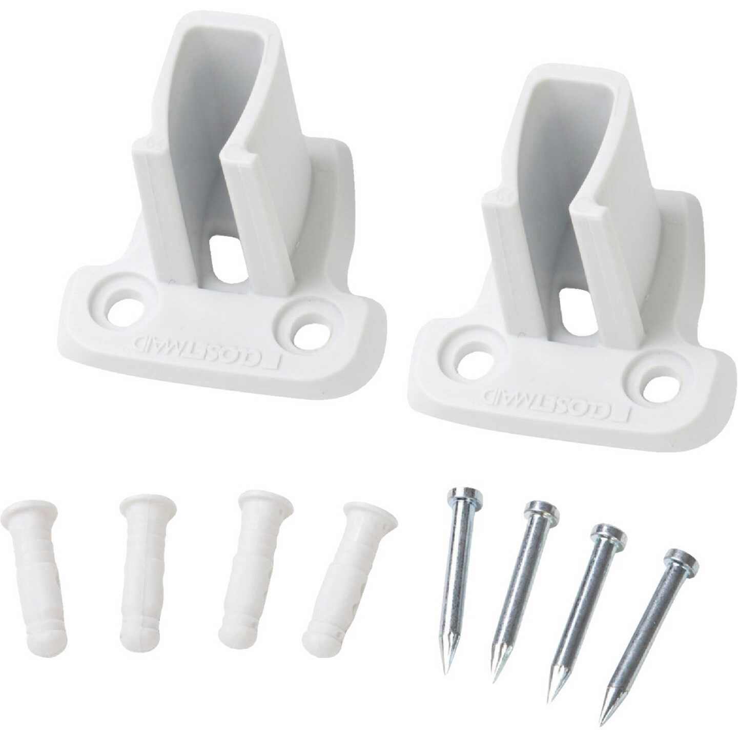 ClosetMaid SuperSlide White Resin Wire Shelf End Bracket (12-Pack) Image 1
