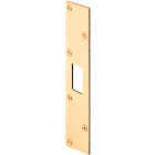 Defender Security Polished Brass 1-5/8 In. Deadbolt Security Strike Plate Image 1