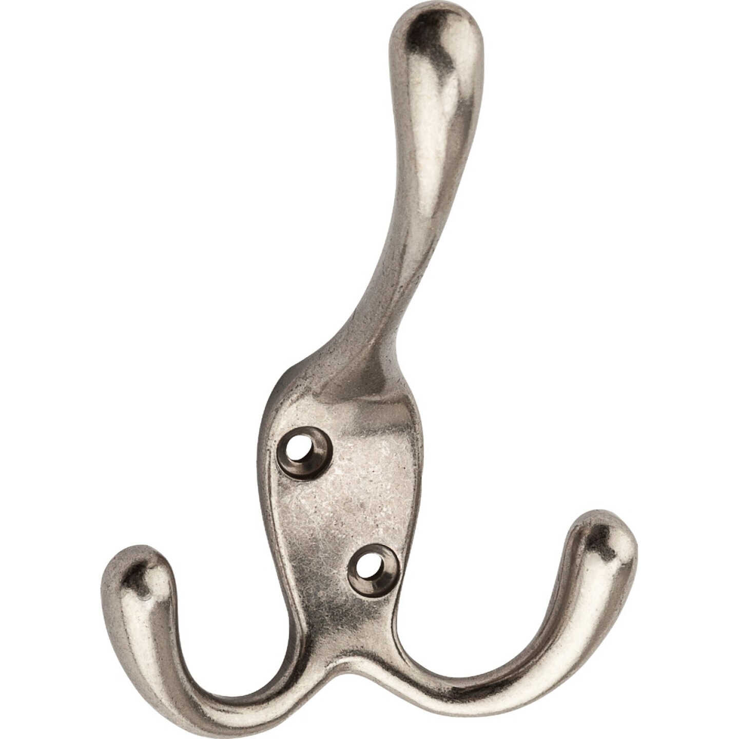 National Hardware Satin Nickel Triple Robe Hook Image 1