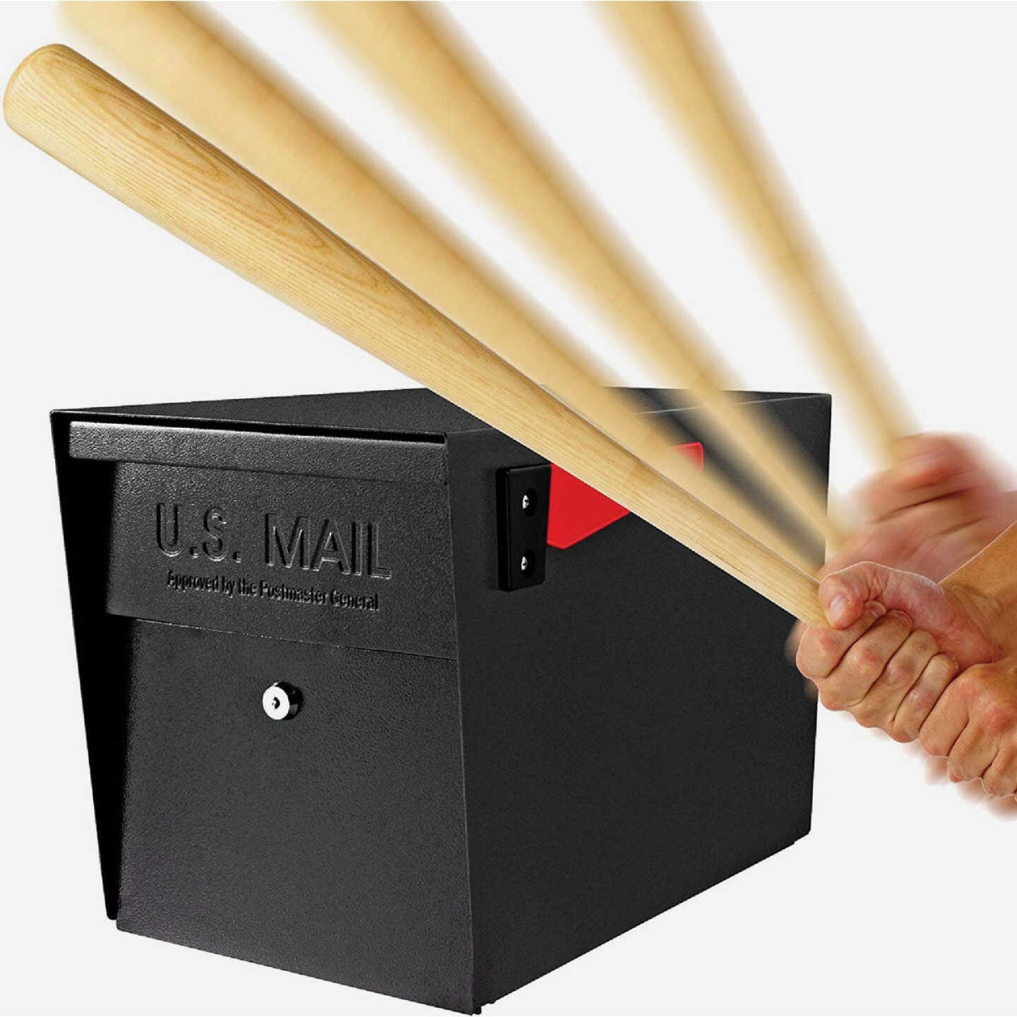 Mail Boss Black Steel Locking Security Post Mount Mailbox Image 5