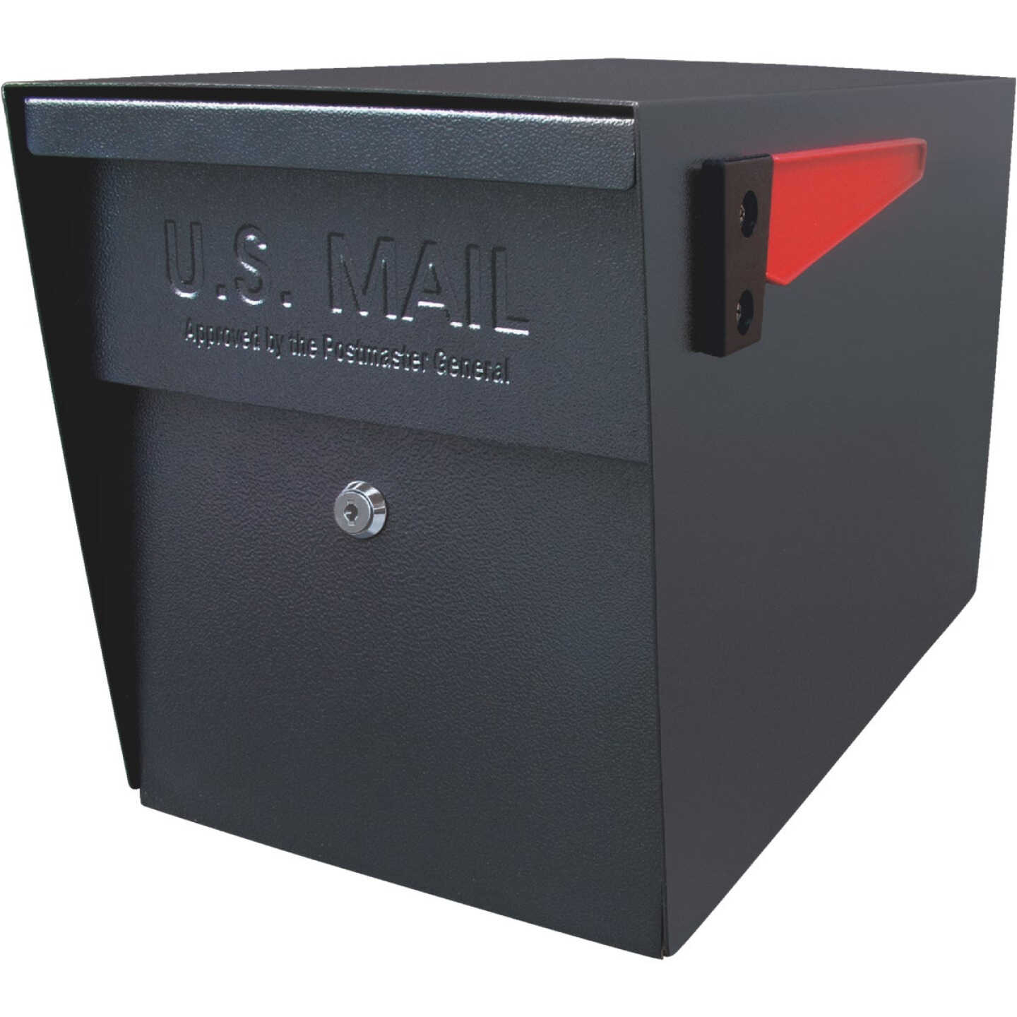 Mail Boss Black Steel Locking Security Post Mount Mailbox Image 1