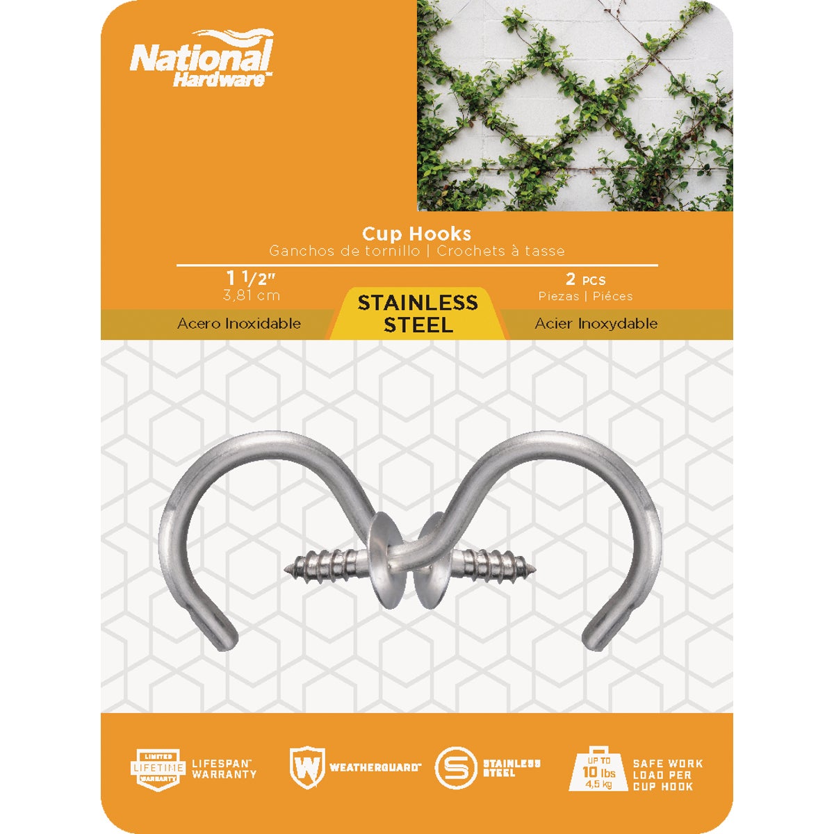 National Hardware 1-1/2 In. Stainless Steel Cup Hook Image 2