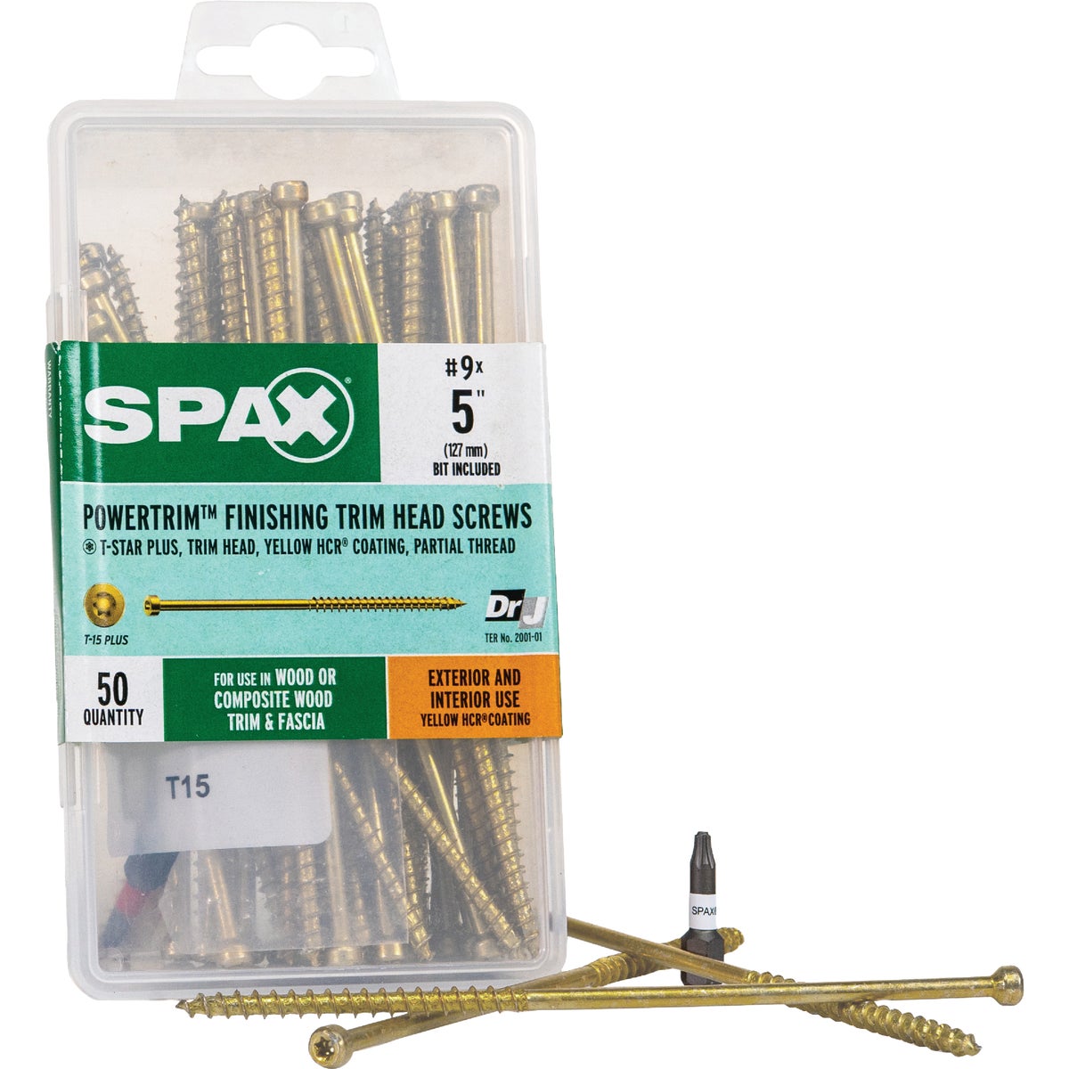SPAX PowerTrim #9 x 5 In. T10 Plus Cylindric Head HCR (Exterior Rated) White Trim Screw (100-Count)