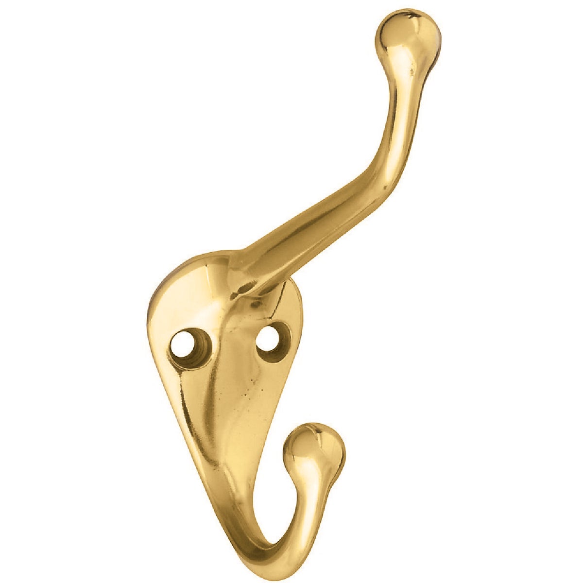 National Hardware Polished Brass Coat & Hat Wardrobe Hook