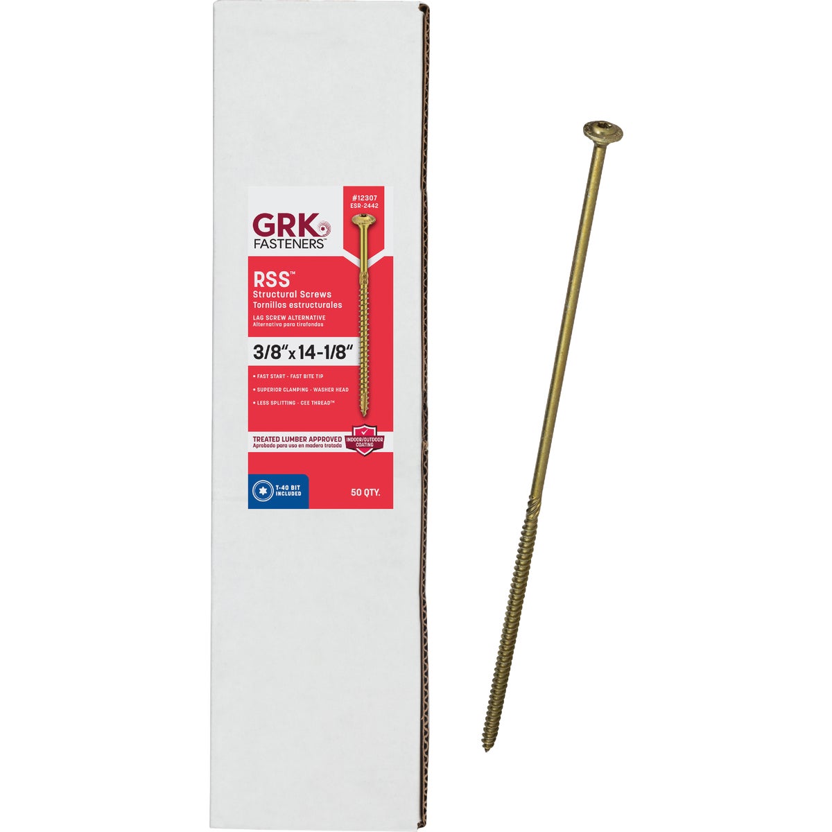 GRK RSS Rugged 3/8 In. x 14-1/8 In. Star Drive Washer-Head Structure Screw (50-Count) Image 1