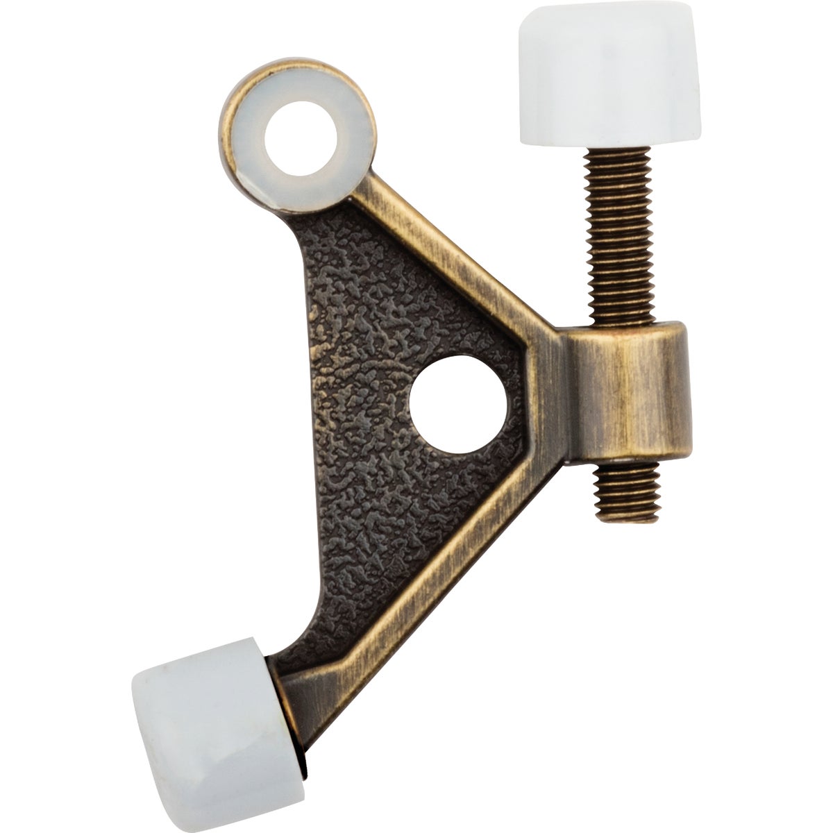 National Hardware Antique Brass Zinc Hinge Pin Door Stop Image 1