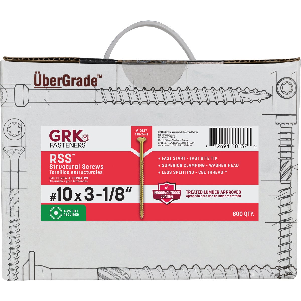 GRK RSS Rugged #10 x 3-1/8 In. Star Drive Washer-Head Structure Screw (800-Count) Image 5