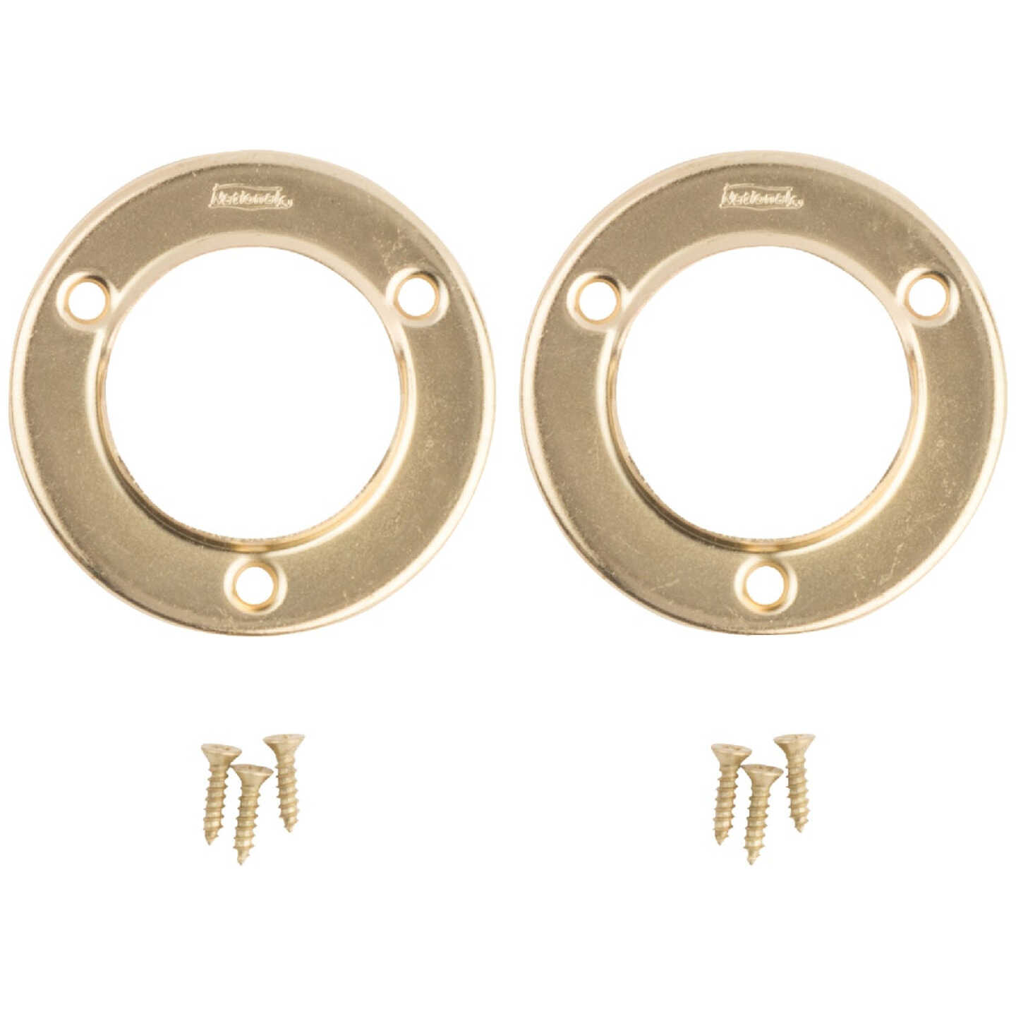 National Hardware 1-3/8 In. Satin Brass Steel Closet Rod Socket (2-Pack) Image 3